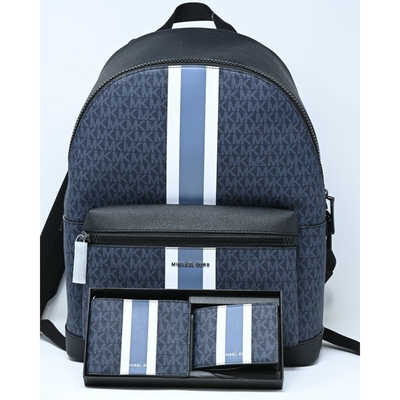 MICHAEL KORS 3 in 1 Wallet Box Set Signature/Stripe PVC Admiral Multi NWT $178 - Picture 6 of 6